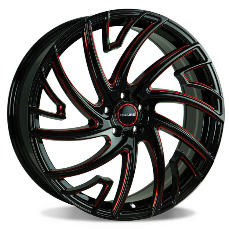 Encore Alloys ENC103 Black Red Milled Wheel