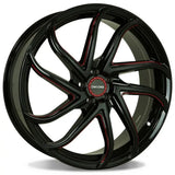 Encore Alloys ENC105 Black Red Milled Wheel