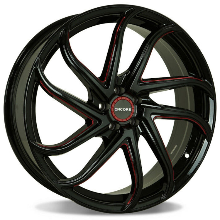 Encore Alloys ENC105 Black Red Milled Wheel