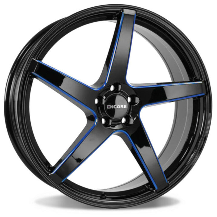 Encore Alloys ENC148 Black Blue Milled Wheel