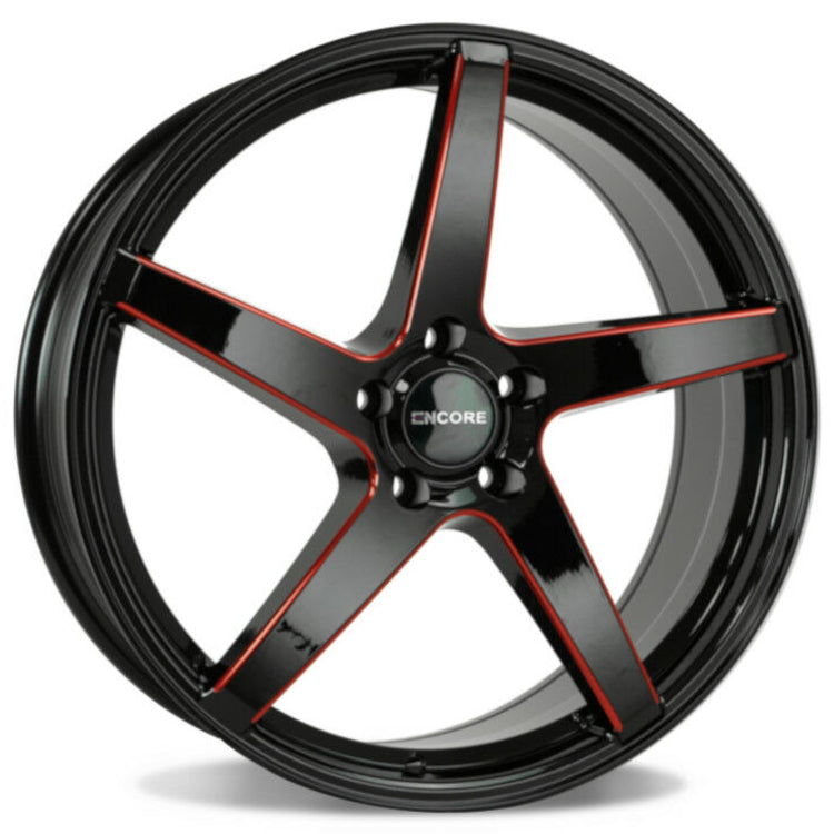 Encore Alloys ENC148 Black Red Milled Wheel