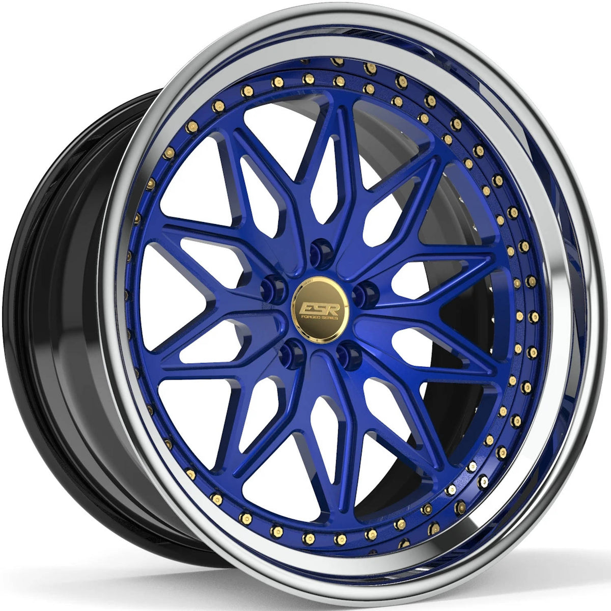 ESR Forged Classic ES14 Classic Blue Gold wheel