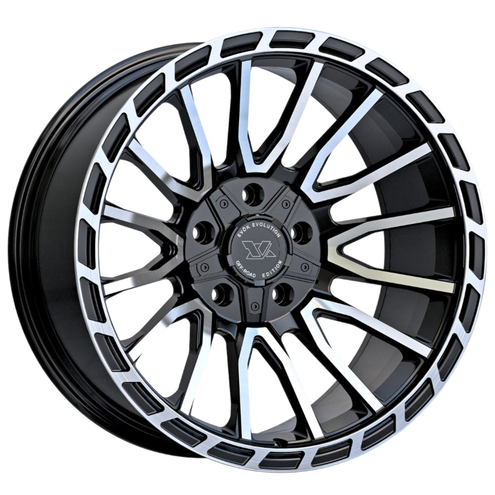EVOK Evolution EV601 Black Machined Wheel