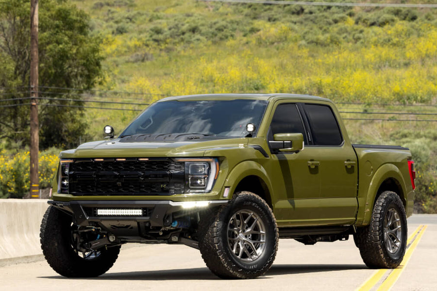 HRE P161 forged wheel on Ford Raptor R Green