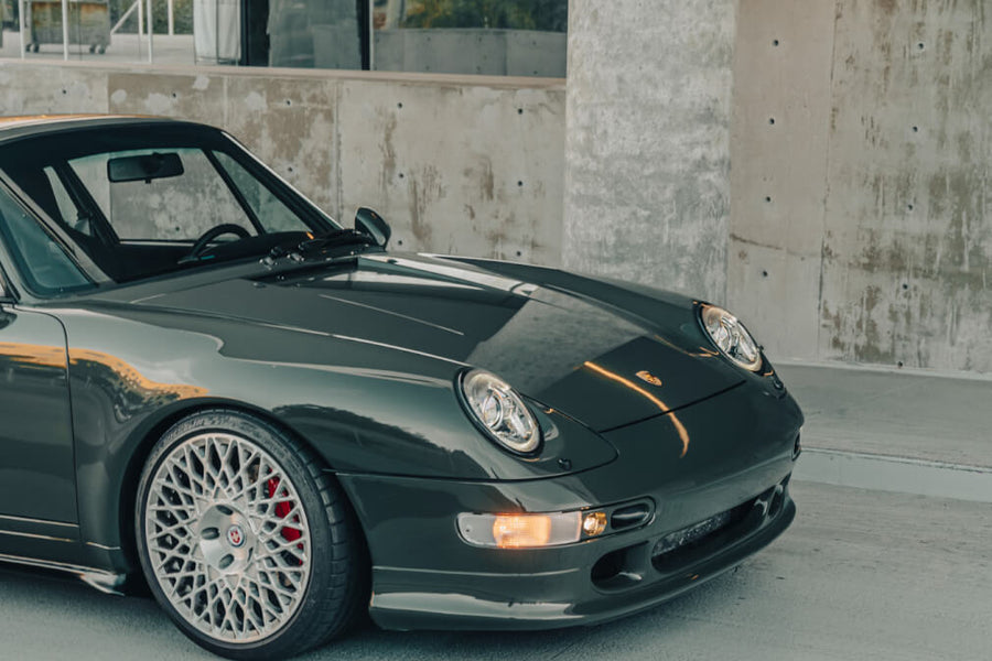 HRE 501M forged wheel on Porsche 993 Carrera 4 Olive Green