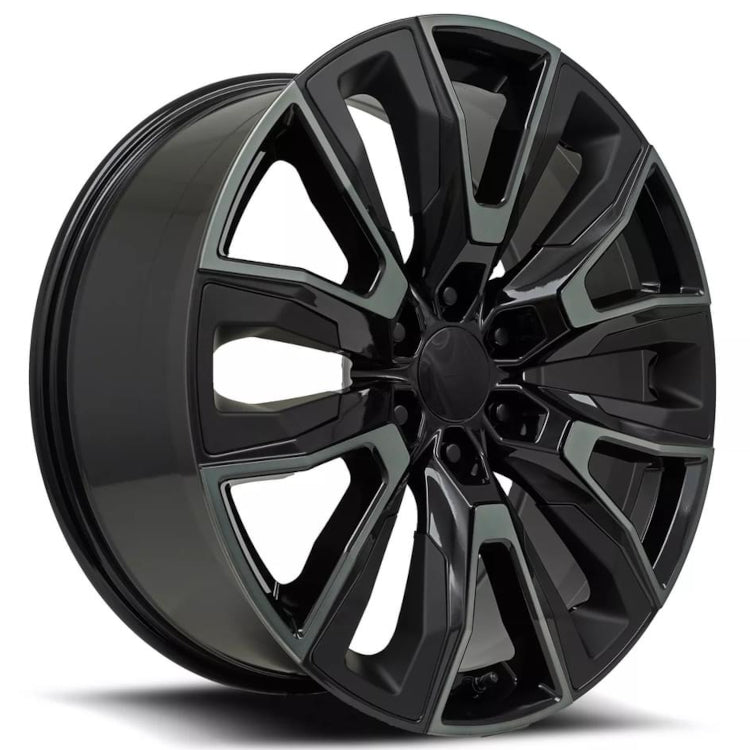 Factory Reproductions FR207 Black Machined Wheel