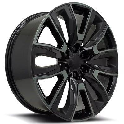 Factory Reproductions FR207 Black Machined Wheel