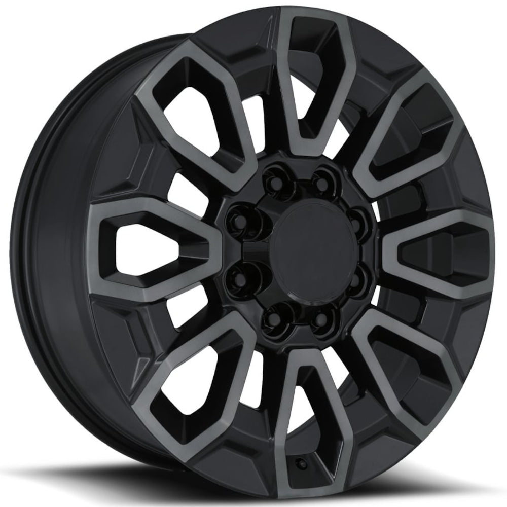 Factory Reproductions FR277 Black Machined Wheel