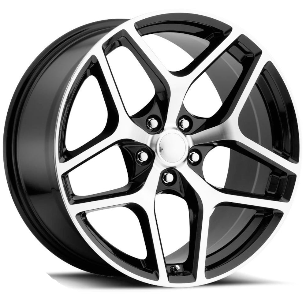 Factory Reproductions FR27F Black Machined Wheel