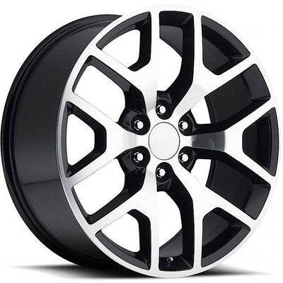 Factory Reproductions FR44 Black Machined Wheel