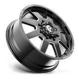 Fuel Mono DE09 FF09D 24x8.25 Matte Black Milled heavy duty truck wheel