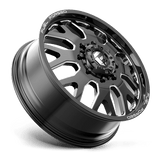 Fuel Mono DE19 24x8.25 Gloss Black Milled premium heavy-duty truck wheel