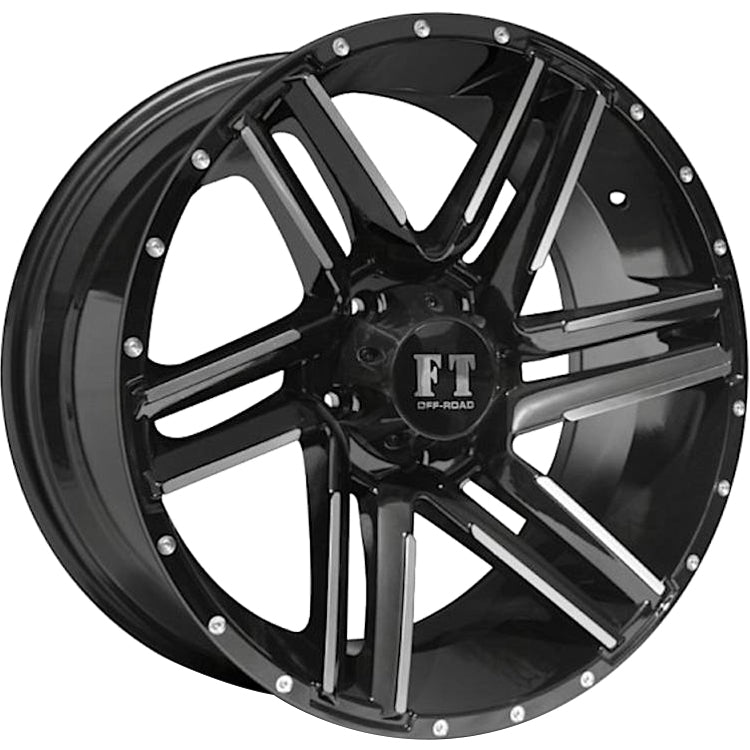 Full Throttle FT-7 Black Machined Wheel