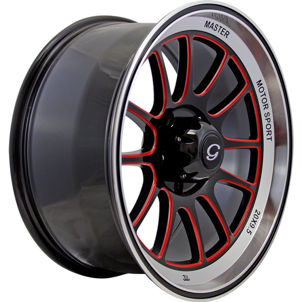 G-Line G0089 Black Red Polished Wheel