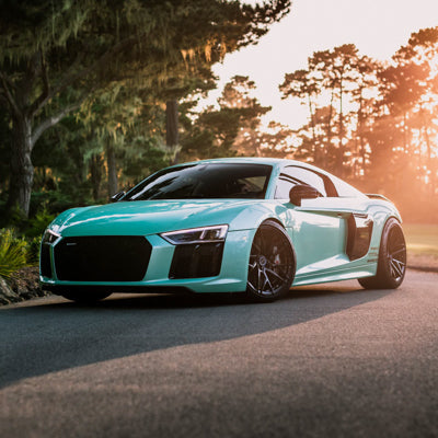 Brixton Forged PF8 on Green Audi R8 Gen 2