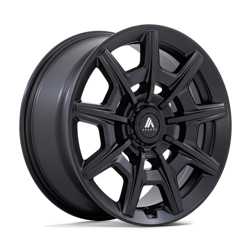 Asanti Black ABL-41 22x10.5 +38 satin black gloss black spoke faces premium Euro wheel