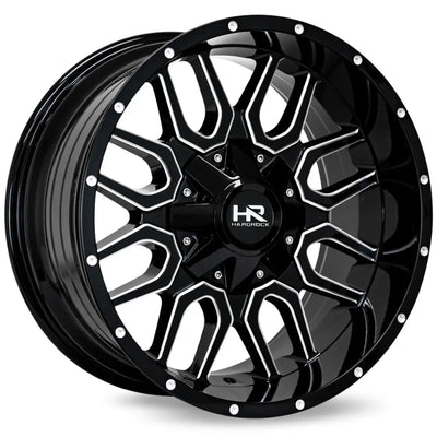 Hardrock Offroad Commander 20x10 0mm Gloss Black with Milled Spokes