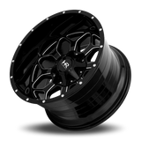 Hardrock Offroad Indestructible 20x10 0mm Gloss Black with Milled Spokes