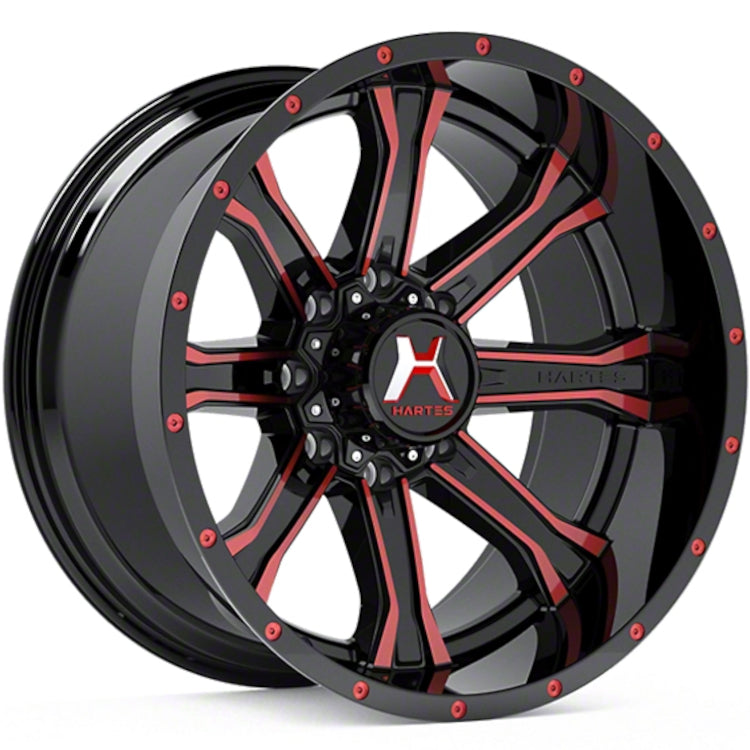 Hartes Metal Offroad Strike Black Red Machined Wheel