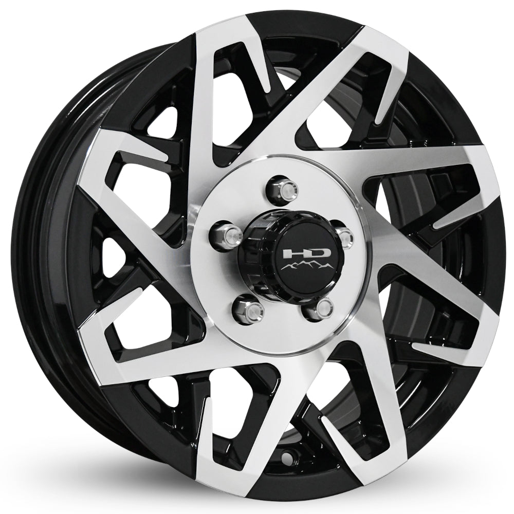 HD Canyon Trailer Black Machined Wheel