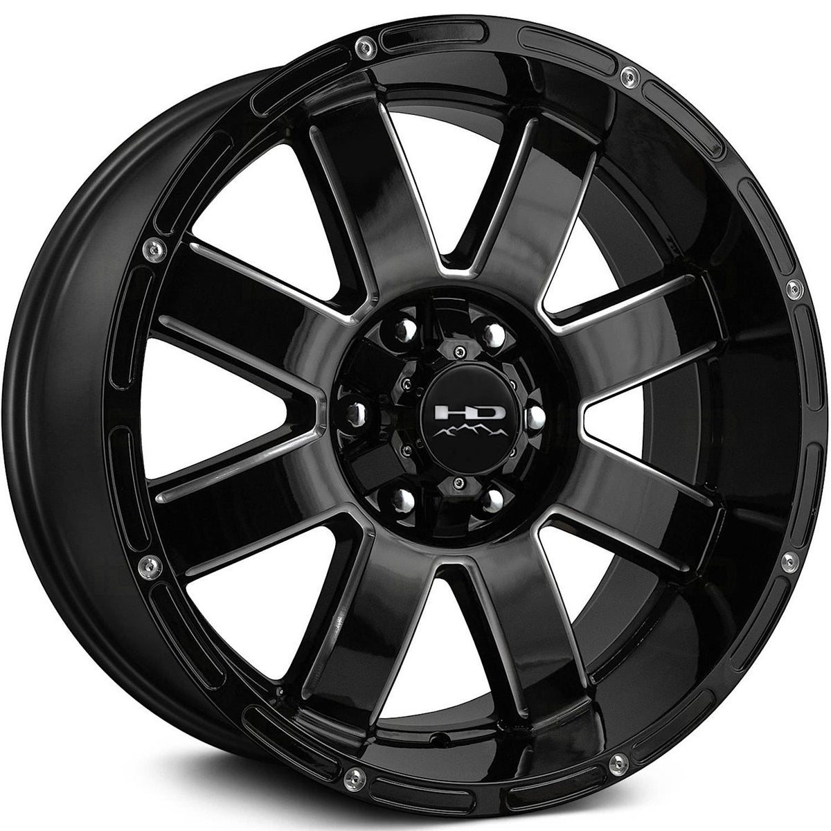 HD Offroad 8-Point Black Milled Wheel