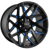HD Offroad Canyon Black Blue Milled Wheel