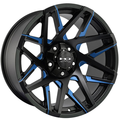 HD Offroad Canyon Black Blue Milled Wheel