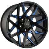 HD Offroad Canyon Black Blue Milled Wheel