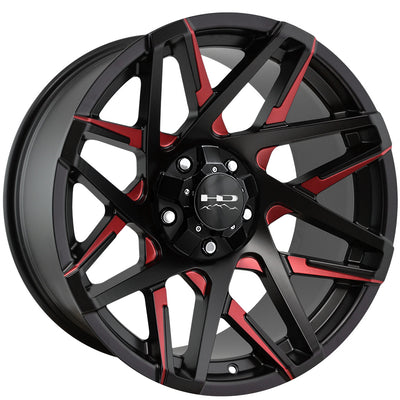 HD Offroad Canyon Black Red Milled Wheel