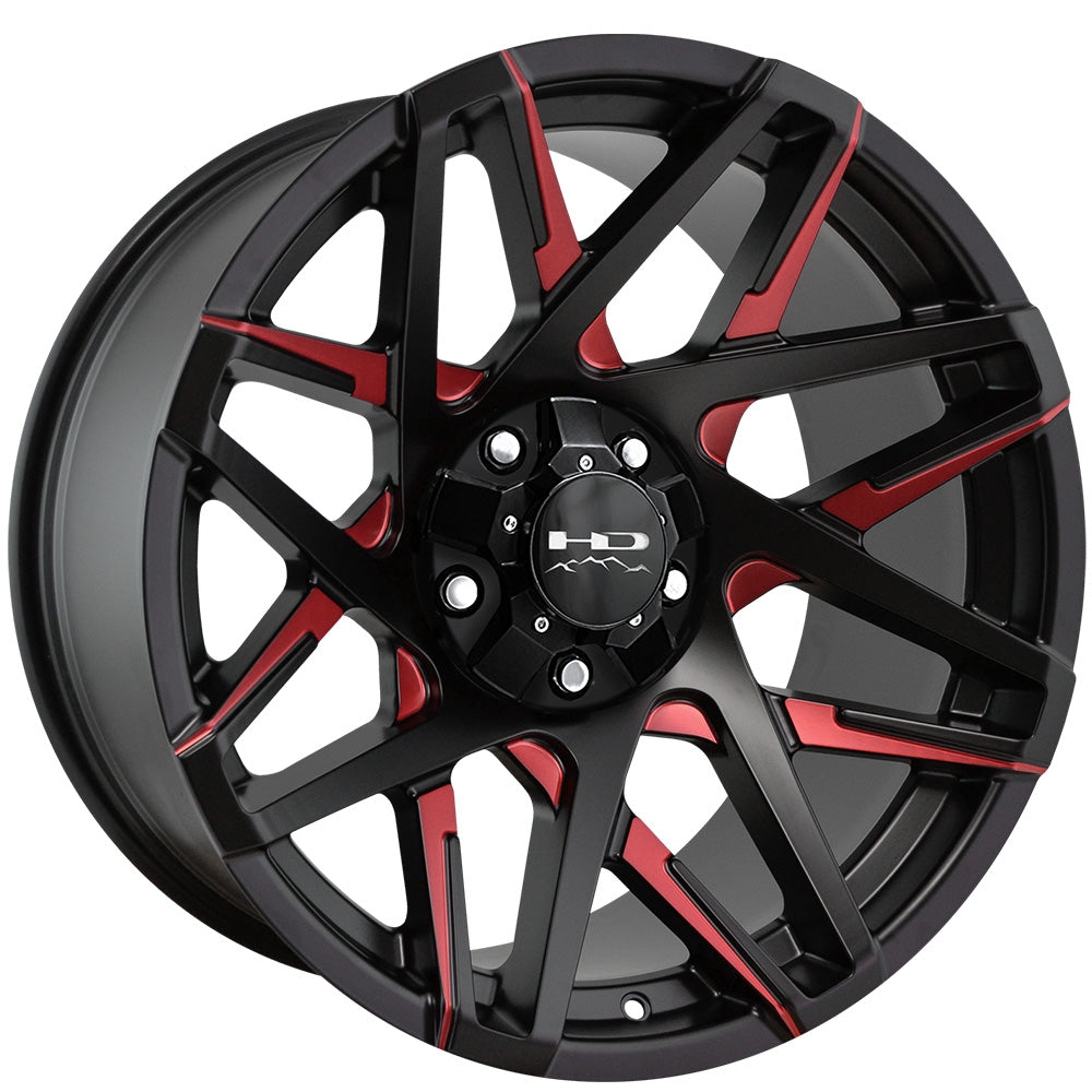 HD Offroad Canyon Black Red Milled Wheel