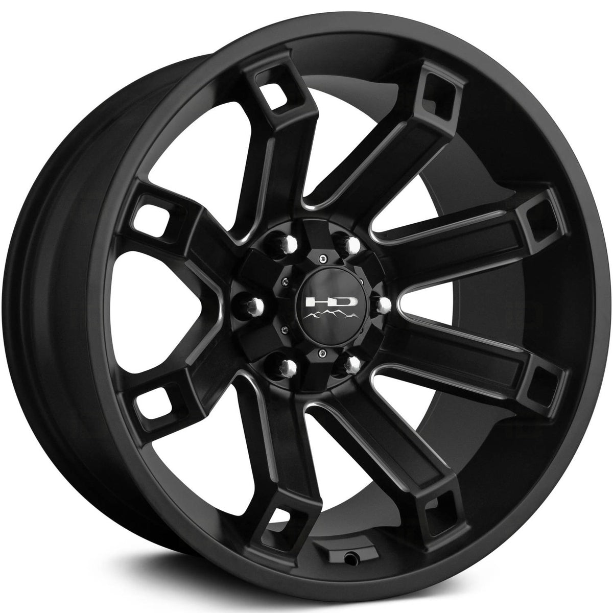 HD Offroad Hollow Point Black Milled Wheel