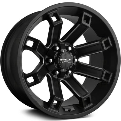 HD Offroad Hollow Point Black Milled Wheel