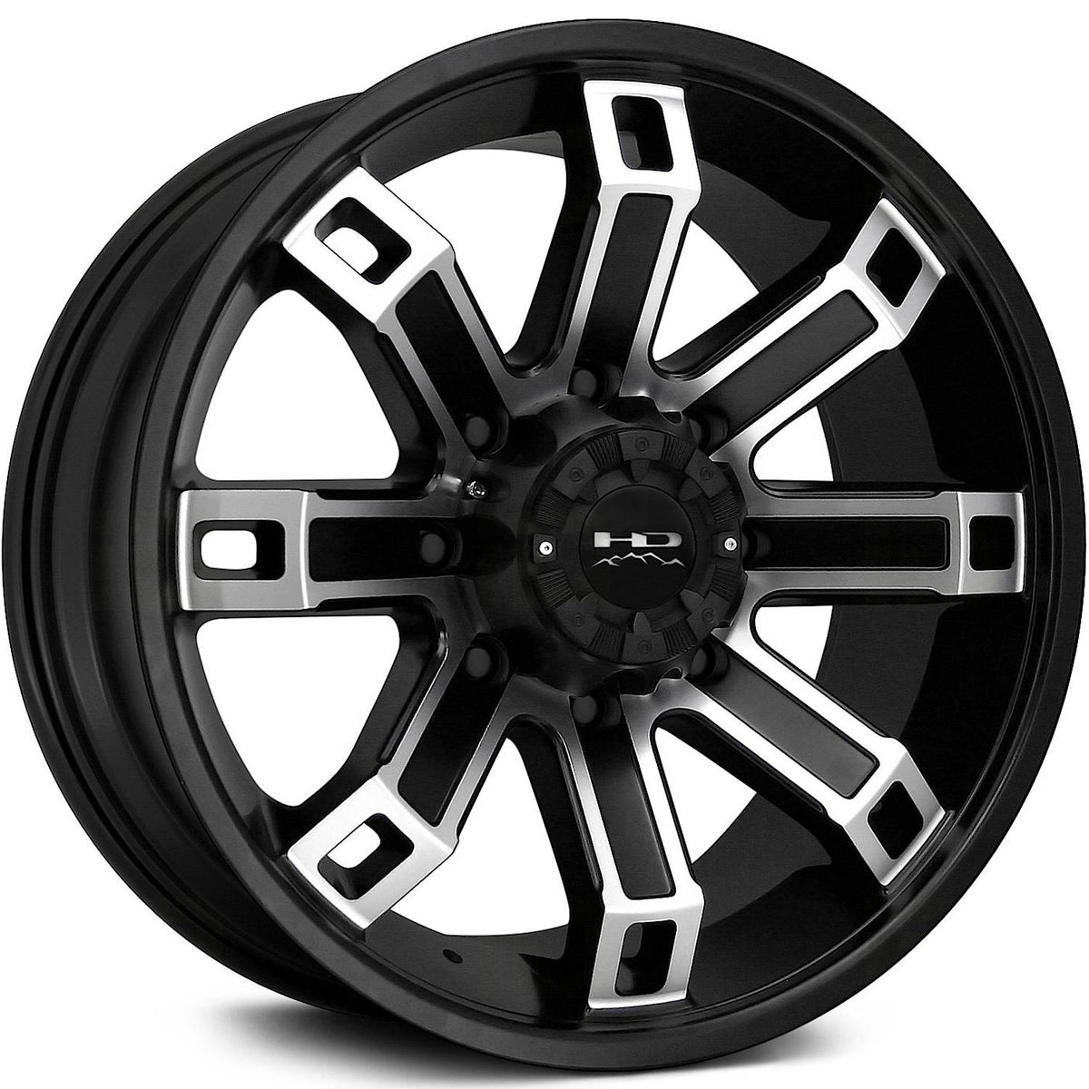 HD Offroad Hollow Point Black Milled Wheel