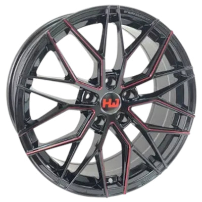 Hemi Wheels HM06 Black Red Milled Wheel