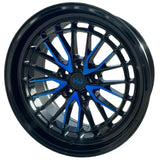 Hemi Wheels HM11 Black Blue Milled Wheel
