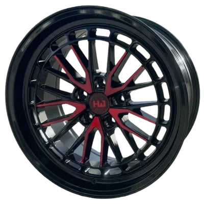 Hemi Wheels HM11 Black Red Milled Wheel
