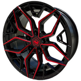 Hemi Wheels HM14 Black Red Machined Wheel