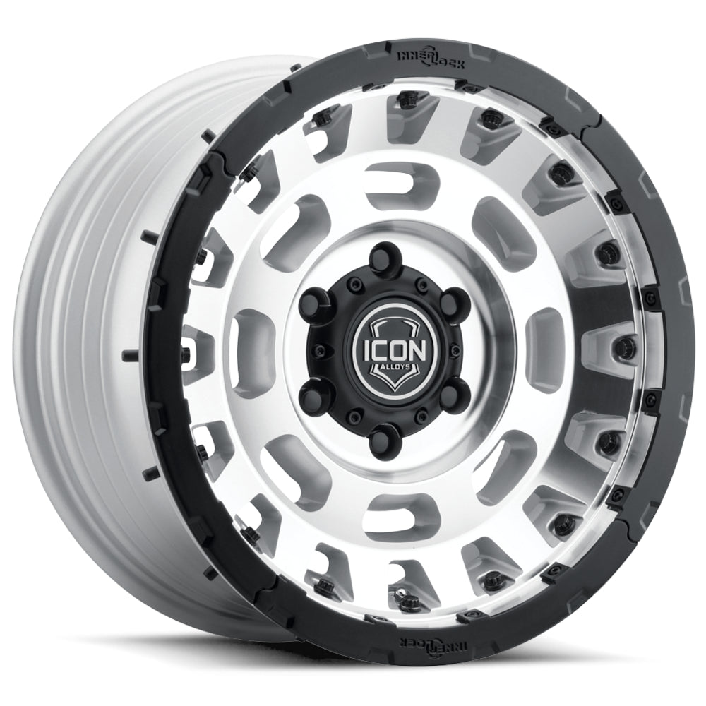 Icon Alloys Hammer Pro Silver Machined Wheel