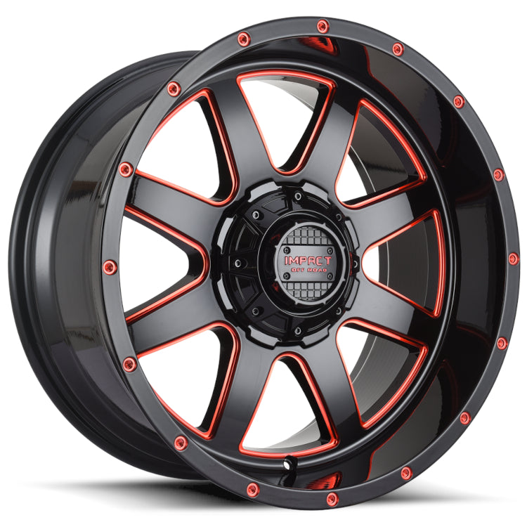 Impact Offroad 804 Black Red Milled Wheel