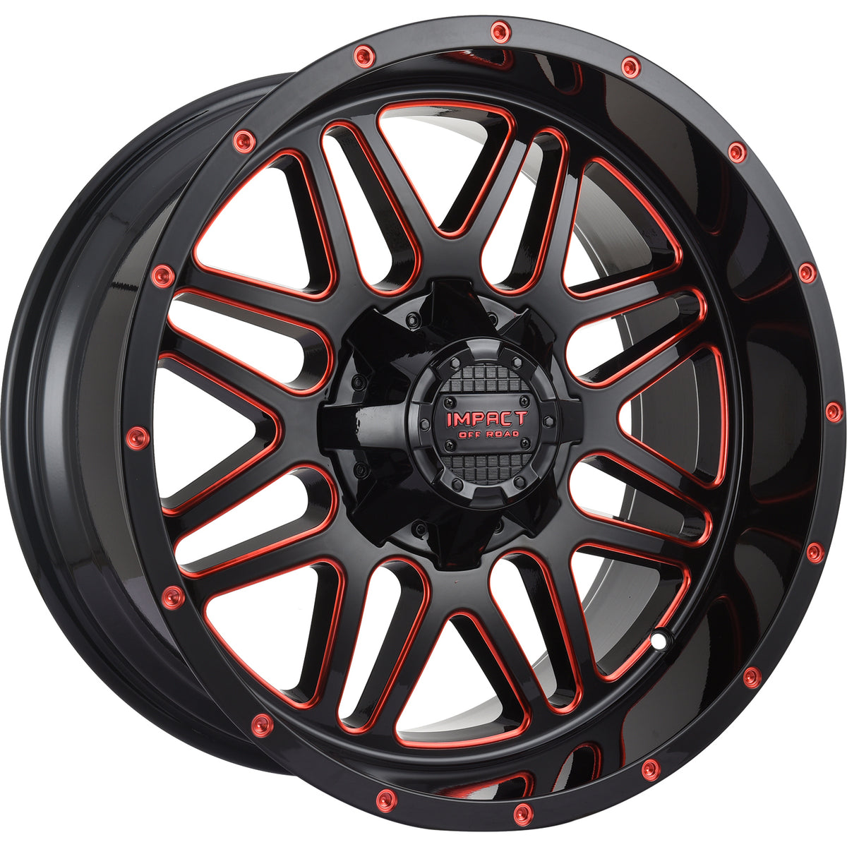 Impact Offroad 806 Black Red Milled Wheel