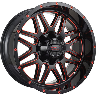 Impact Offroad 806 Black Red Milled Wheel