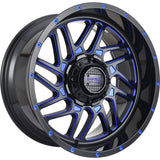 Impact Offroad 808 Black Blue Milled Wheel