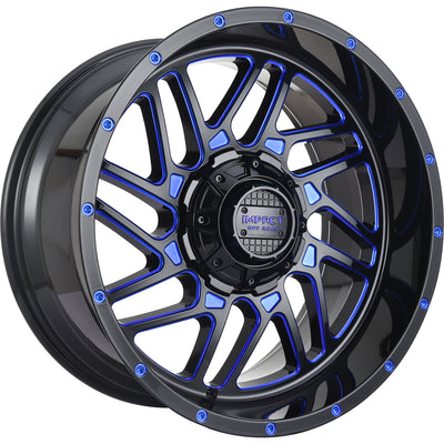 Impact Offroad 808 Black Blue Milled Wheel