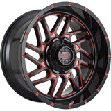Impact Offroad 808 Black Red Milled Wheel