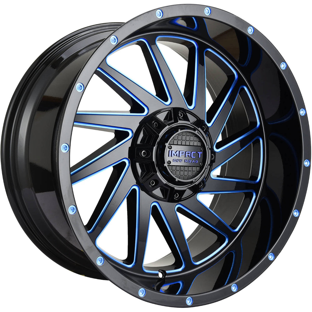 Impact Offroad 811 Black Blue Milled Wheel