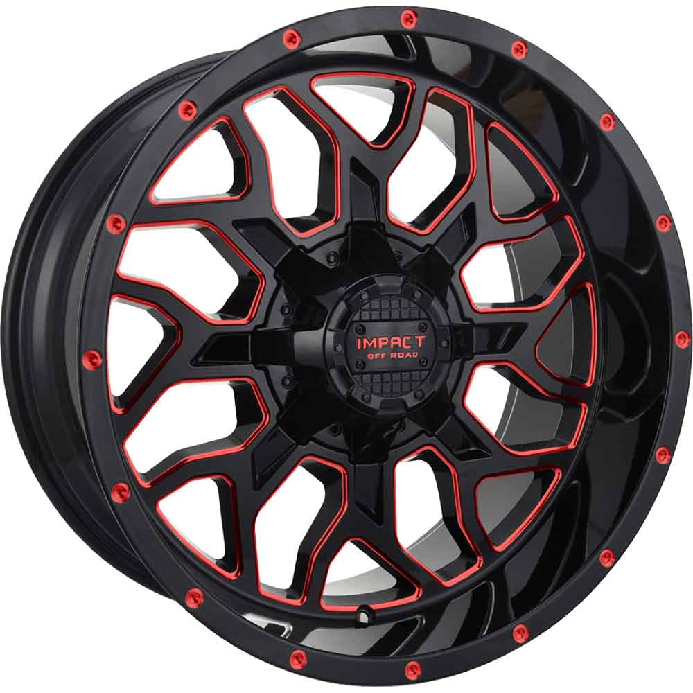 Impact Offroad 813 Black Red Milled Wheel