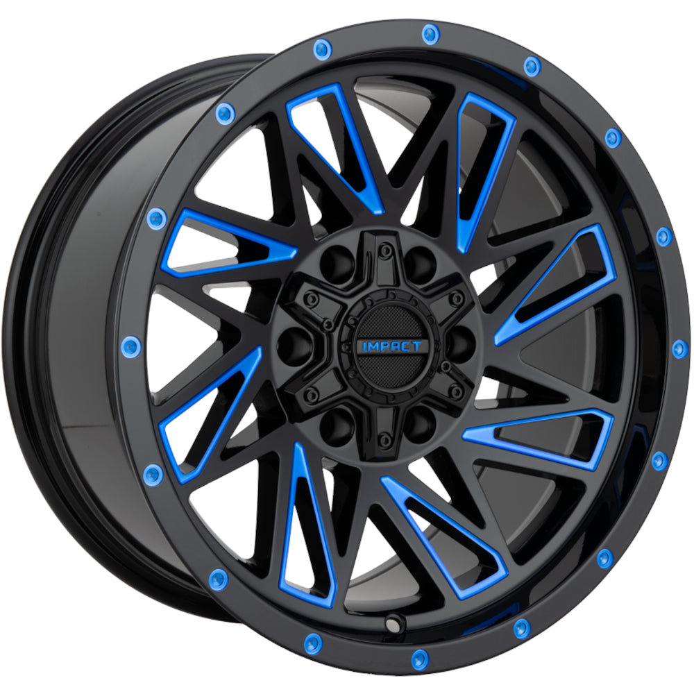 Impact Offroad 814 Black Blue Milled Wheel