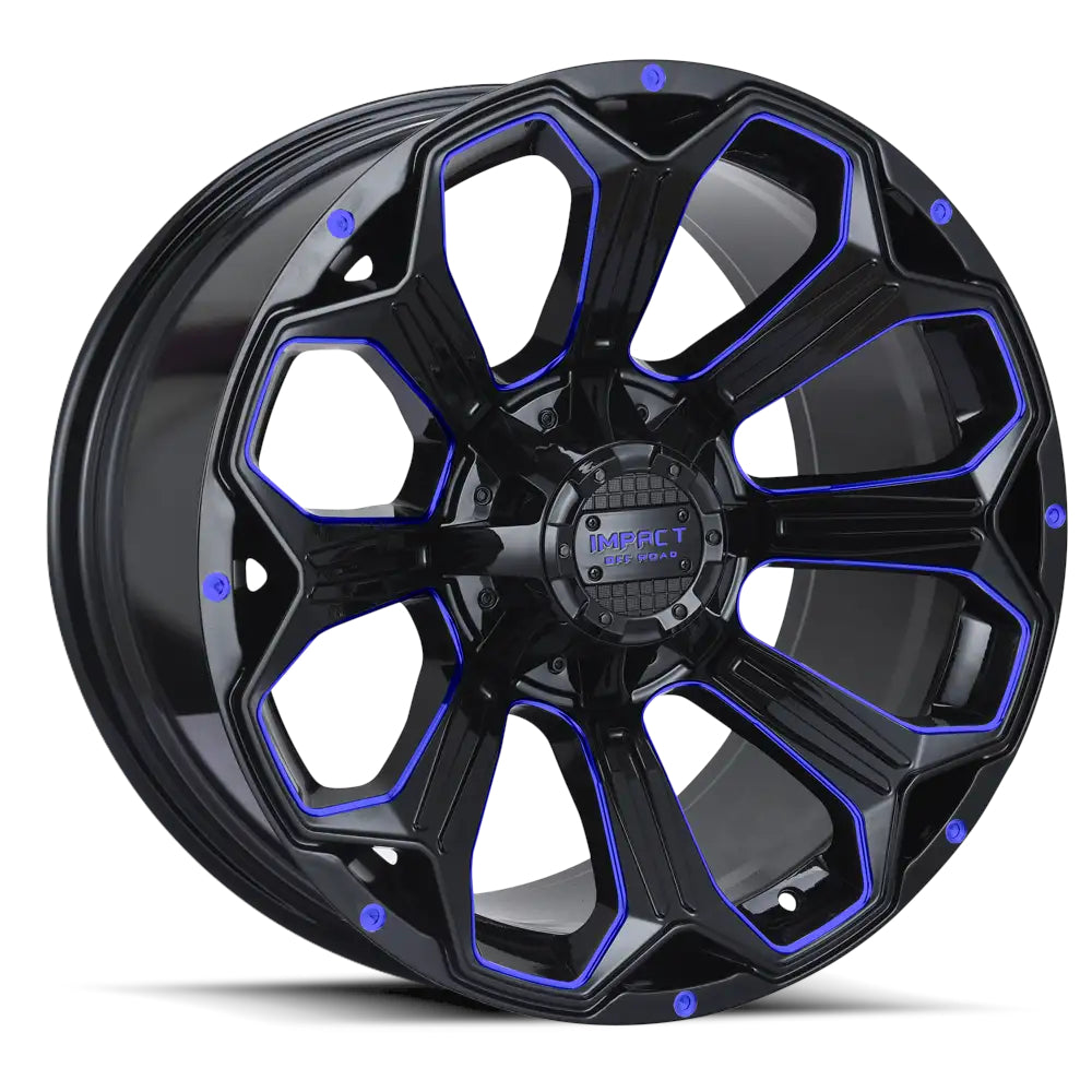 Impact Offroad 817 Black Blue Milled Wheel