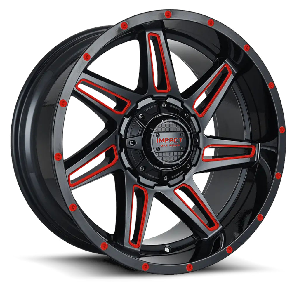 Impact Offroad 820 Black Red Milled Wheel
