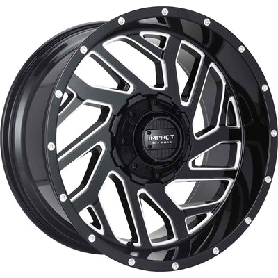 Impact Offroad 823 823GB 22x12 -44mm Gloss Black with Milled Spokes